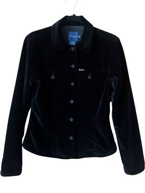 Black Velvet Blazer XS Tailored Jacket French Chic Quiet Luxury EUC